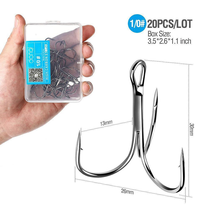 20pcs/Set Treble Fishing Hooks - FishingHUB