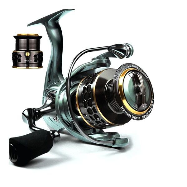 FISHINGHUB- Metal Deep Shallow Spool  Fishing Reels Coil Spinning Reel Fishing